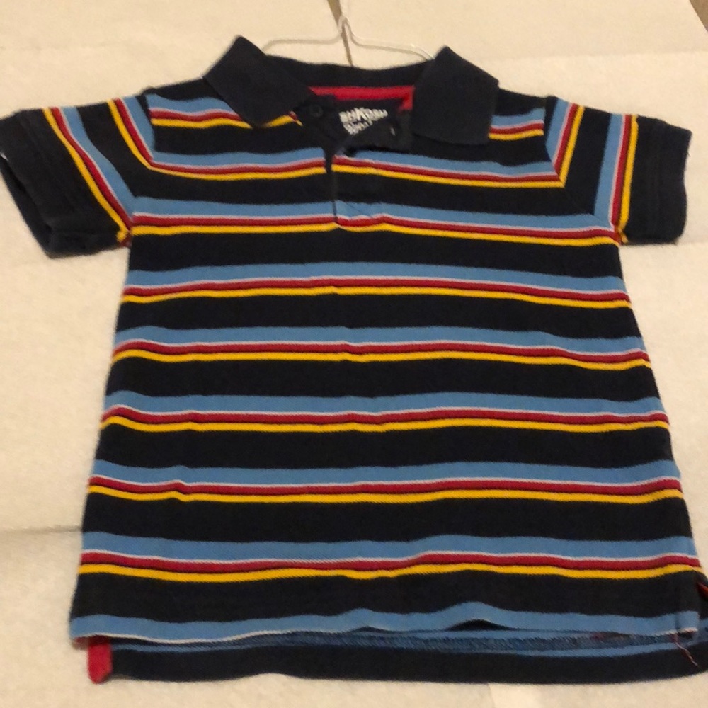 Osh Kosh Navy, blue, red and yellow polo 2T